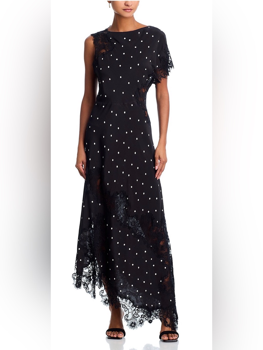 A.L.C. Alessia Asymmetric Black And Cream Dress